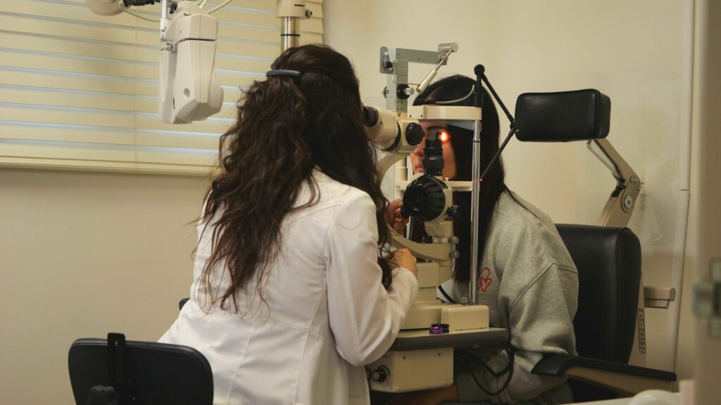 Dr. Maneh Hakobyan running comprehensive eye examination